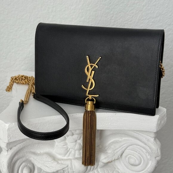 Saint Laurent Kate Small Tassel WOC in Grained Leather | Worn w/ Box & Dust Bags - Picture 2 of 9